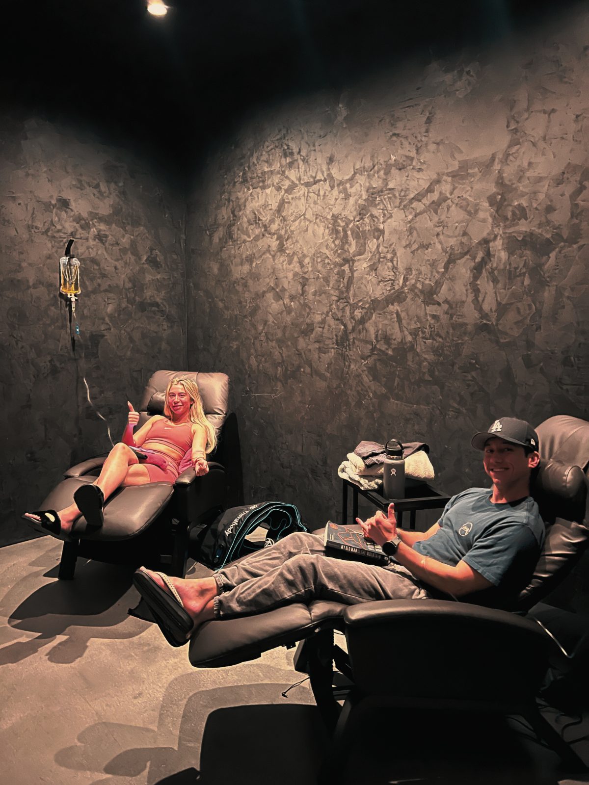 The IV lounge, chairs set for a drip